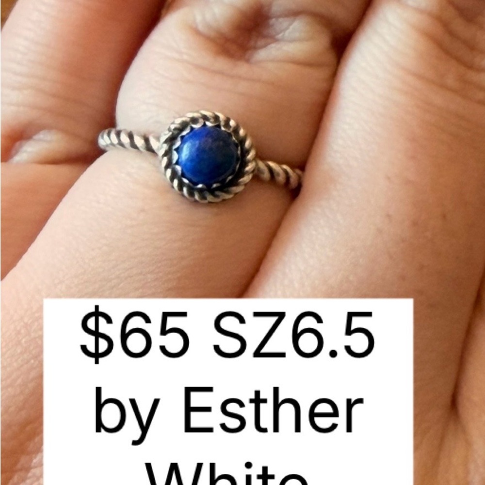 Blue Stone Silver Ring - image 1